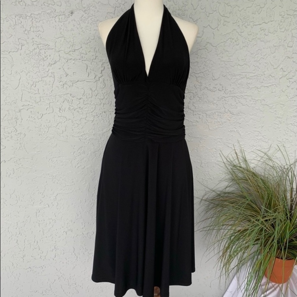 WHBM Black Halter Dress